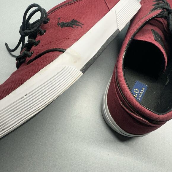 Polo Ralph Lauren Faxon Low Red Canvas Sneaker Sz 13D - Picture 9 of 16